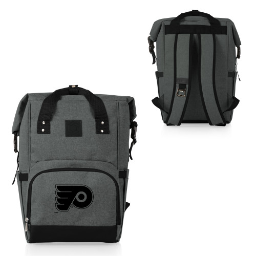 Philadelphia Flyers On The Go Roll-Top Backpack Cooler, (Heathered Gray)