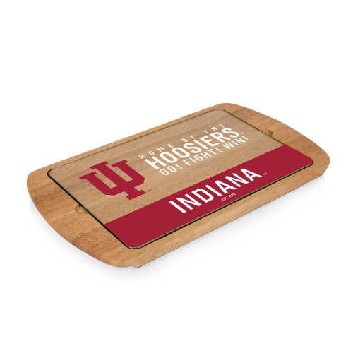 Indiana Hoosiers Billboard Glass Top Serving Tray, (Parawood)