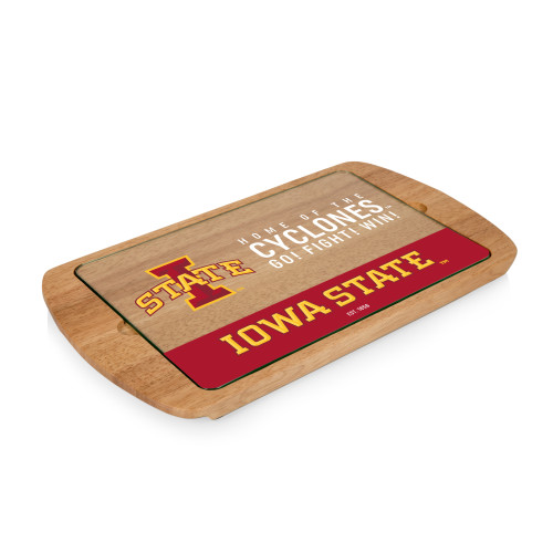Iowa State Cyclones Billboard Glass Top Serving Tray, (Parawood)