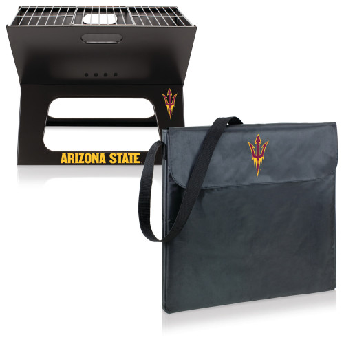 Arizona State Sun Devils X-Grill Portable Charcoal BBQ Grill, (Black)