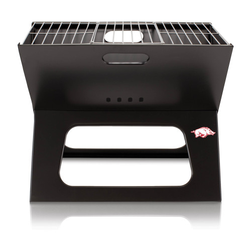 Arkansas Razorbacks X-Grill Portable Charcoal BBQ Grill, (Black)