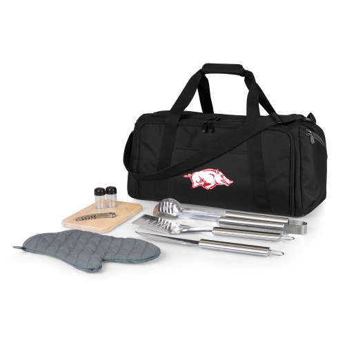 Arkansas Razorbacks BBQ Kit Grill Set & Cooler, (Black)