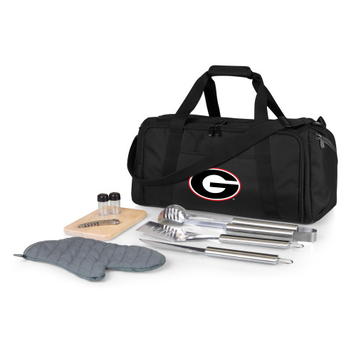 Georgia Bulldogs BBQ Kit Grill Set & Cooler, (Black)