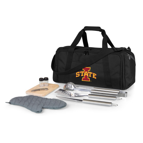 Iowa State Cyclones BBQ Kit Grill Set & Cooler, (Black)