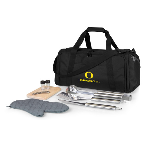 Oregon Ducks BBQ Kit Grill Set & Cooler, (Black)