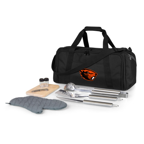 Oregon State Beavers BBQ Kit Grill Set & Cooler, (Black)