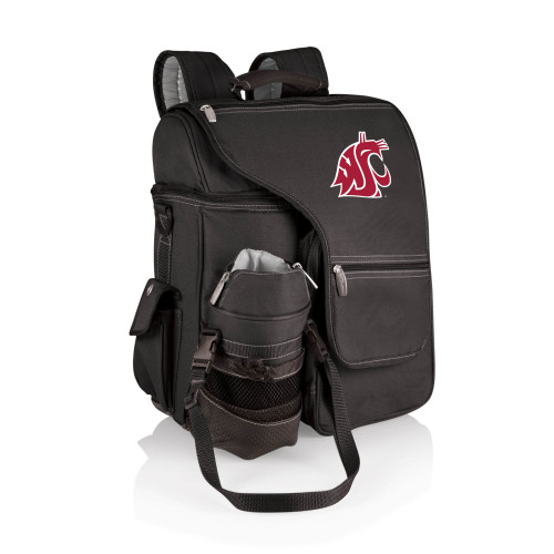 Washington State Cougars Turismo Travel Backpack Cooler, (Black)