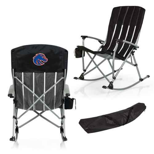 Boise State Broncos Outdoor Rocking Camp Chair, (Black)