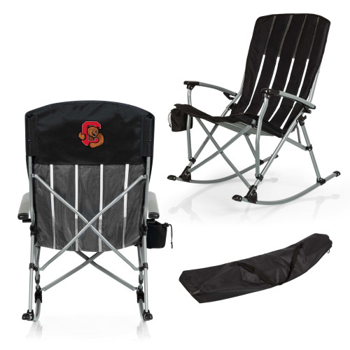 Cornell Big Red Outdoor Rocking Camp Chair, (Black)