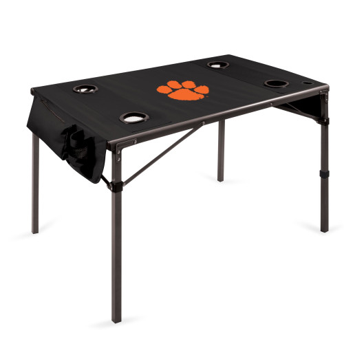 Clemson Tigers Travel Table Portable Folding Table, (Black)