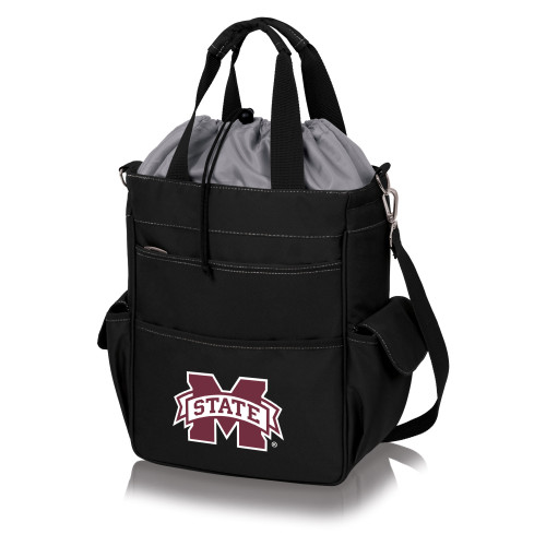 Mississippi State Bulldogs Activo Cooler Tote Bag, (Black with Gray Accents)