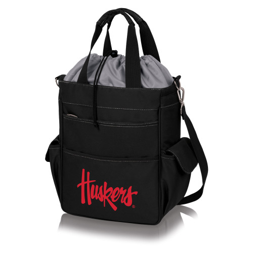 Nebraska Cornhuskers Activo Cooler Tote Bag, (Black with Gray Accents)