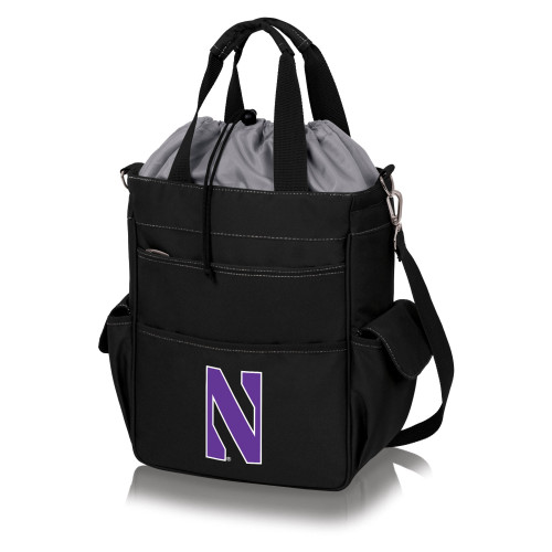 Northwestern Wildcats Activo Cooler Tote Bag, (Black with Gray Accents)