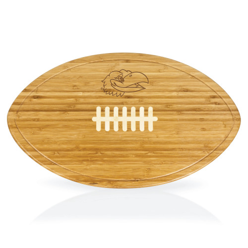Kansas Jayhawks Kickoff Football Cutting Board & Serving Tray, (Bamboo)