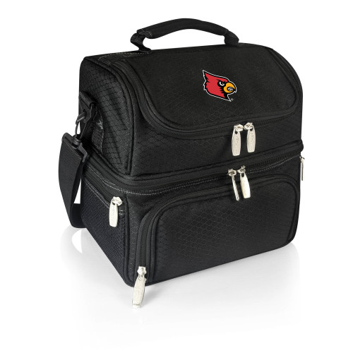 Louisville Cardinals Pranzo Lunch Bag Cooler with Utensils, (Black)