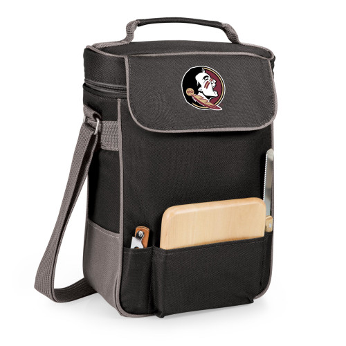 Florida State Seminoles Duet Wine & Cheese Tote, (Black with Gray Accents)