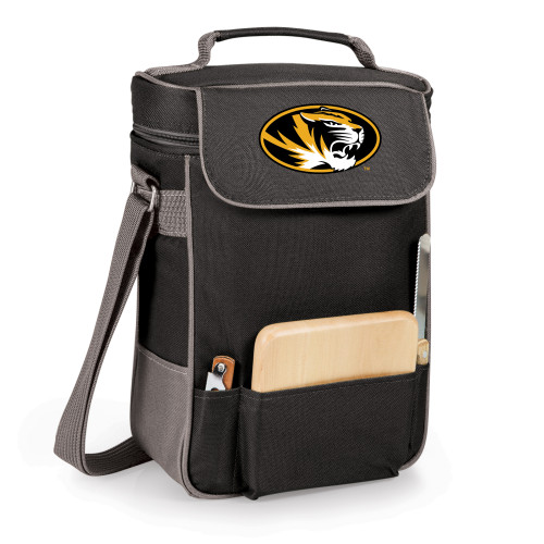 Mizzou Tigers Duet Wine & Cheese Tote, (Black with Gray Accents)