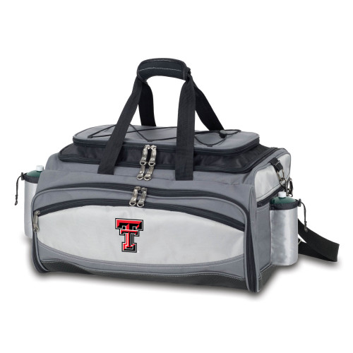 Texas Tech Red Raiders Vulcan Portable Propane Grill & Cooler Tote, (Black with Gray Accents)