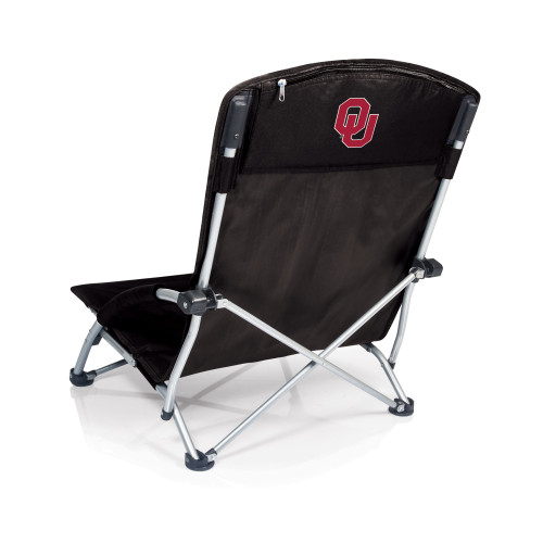 Oklahoma Sooners Tranquility Beach Chair with Carry Bag, (Black)