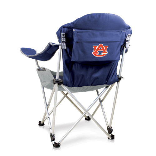 Auburn Tigers Reclining Camp Chair, (Navy Blue with Gray Accents)