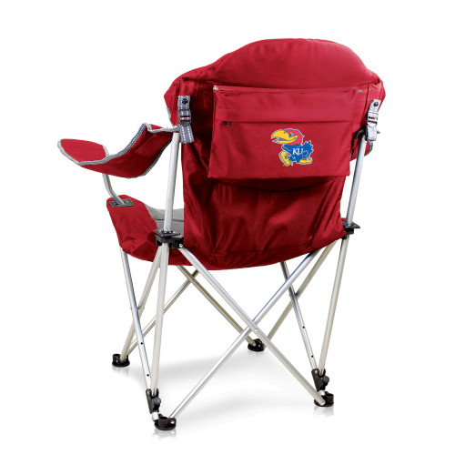 Kansas Jayhawks Reclining Camp Chair, (Dark Red)