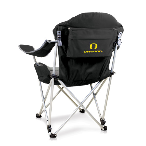 Oregon Ducks Reclining Camp Chair, (Black with Gray Accents)