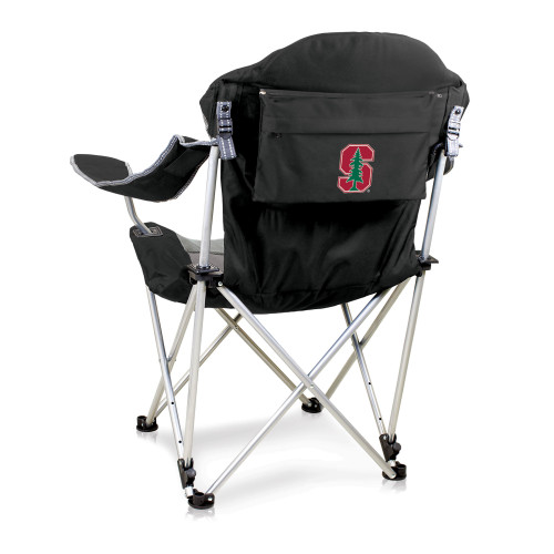 Stanford Cardinal Reclining Camp Chair, (Black with Gray Accents)