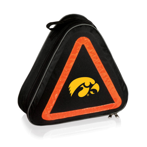 Iowa Hawkeyes Roadside Emergency Car Kit, (Black with Orange Accents)