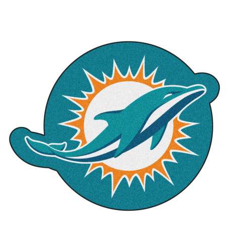 Miami Dolphins Mascot Mat Dolphin Primary Logo Aqua