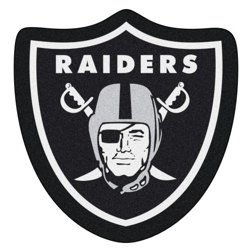 Las Vegas Raiders Mascot Mat Raider Shield Primary Logo Black