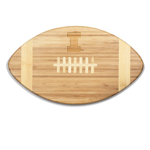 Illinois Fighting Illini Touchdown! Football Cutting Board & Serving Tray, (Bamboo)