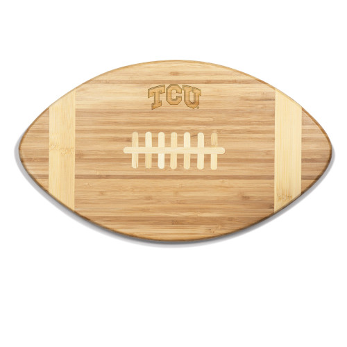 TCU Horned Frogs Touchdown! Football Cutting Board & Serving Tray, (Bamboo)