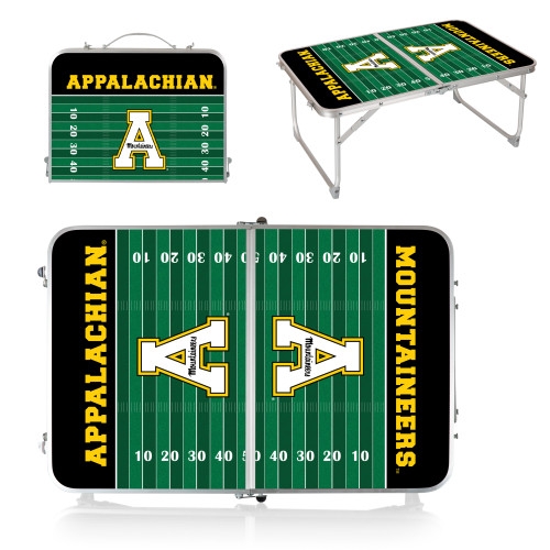 App State Mountaineers Concert Table Mini Portable Table, (Charcoal Wood Grain)