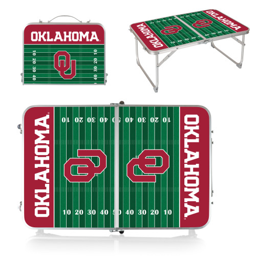 Oklahoma Sooners Concert Table Mini Portable Table, (Charcoal Wood Grain)