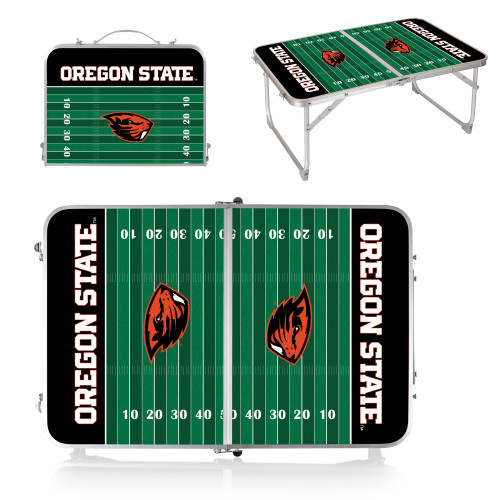 Oregon State Beavers Concert Table Mini Portable Table, (Charcoal Wood Grain)