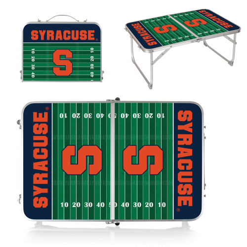 Syracuse Orange Concert Table Mini Portable Table, (Charcoal Wood Grain)