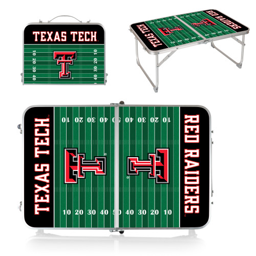 Texas Tech Red Raiders Concert Table Mini Portable Table, (Charcoal Wood Grain)
