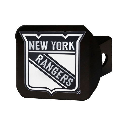 NHL - New York Rangers Hitch Cover - Chrome on Black 3.4"x4"