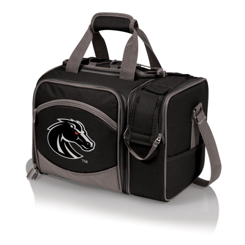 Boise State Broncos Malibu Picnic Basket Cooler, (Black with Gray Accents)