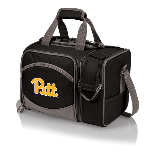 Pittsburgh Panthers Malibu Picnic Basket Cooler, (Black with Gray Accents)