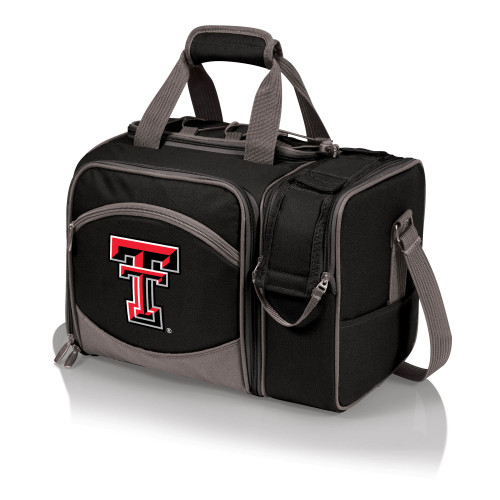 Texas Tech Red Raiders Malibu Picnic Basket Cooler, (Black with Gray Accents)