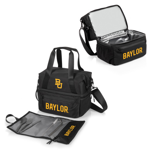 Baylor Bears Tarana Lunch Bag Cooler with Utensils, (Carbon Black)