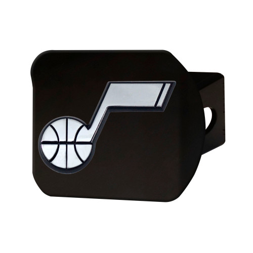 NBA - Utah Jazz Hitch Cover - Chrome on Black 3.4"x4"