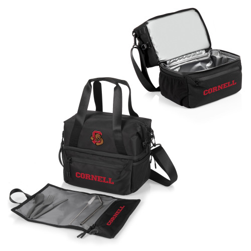 Cornell Big Red Tarana Lunch Bag Cooler with Utensils, (Carbon Black)