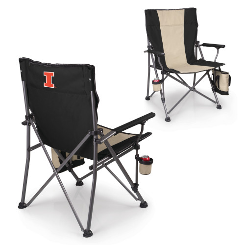 Illinois Fighting Illini Big Bear XXL Camping Chair with Cooler, (Black)