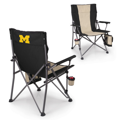 Michigan Wolverines Big Bear XXL Camping Chair with Cooler, (Black)