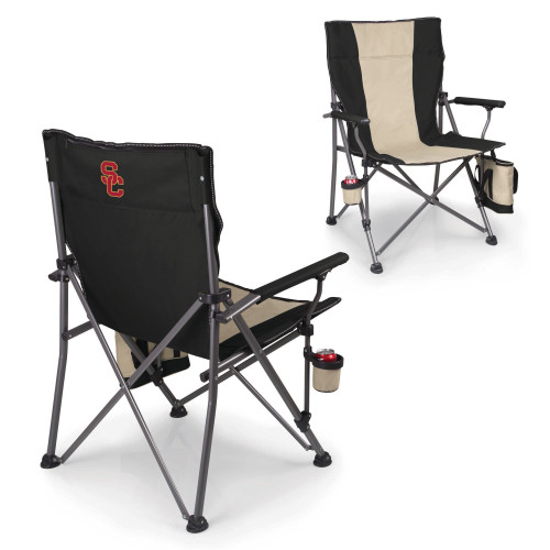 USC Trojans Big Bear XXL Camping Chair with Cooler, (Black)