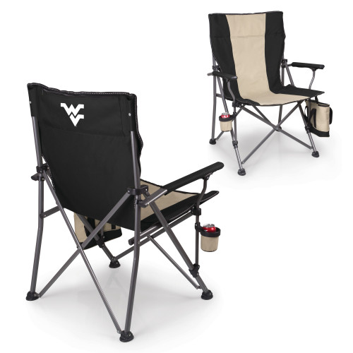 West Virginia Mountaineers Big Bear XXL Camping Chair with Cooler, (Black)