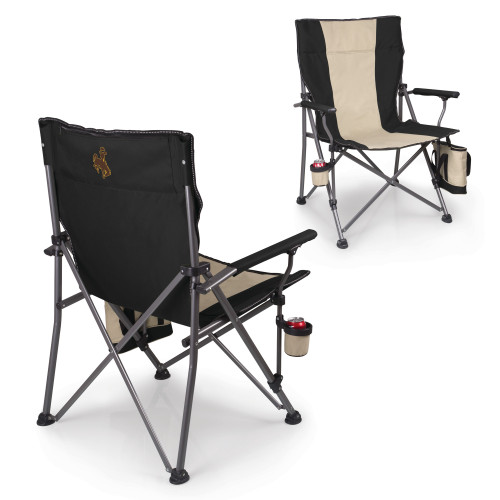 Wyoming Cowboys Big Bear XXL Camping Chair with Cooler, (Black)