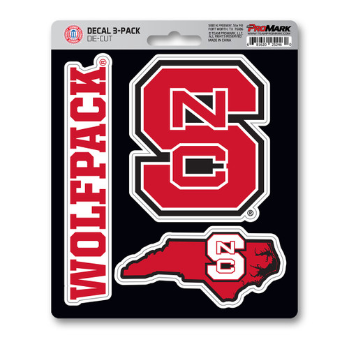 North Carolina State Wolfpack Decal 3-pk 3 Various Logos / Wordmark